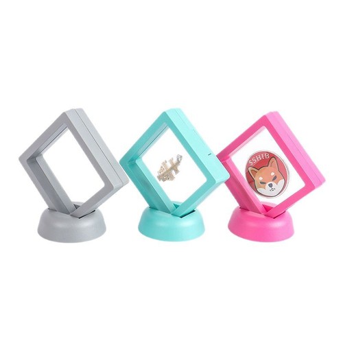 Colorful PE film floating packaging box, transparent jewelry nail art box, badge ring commemorative coin display drawer box