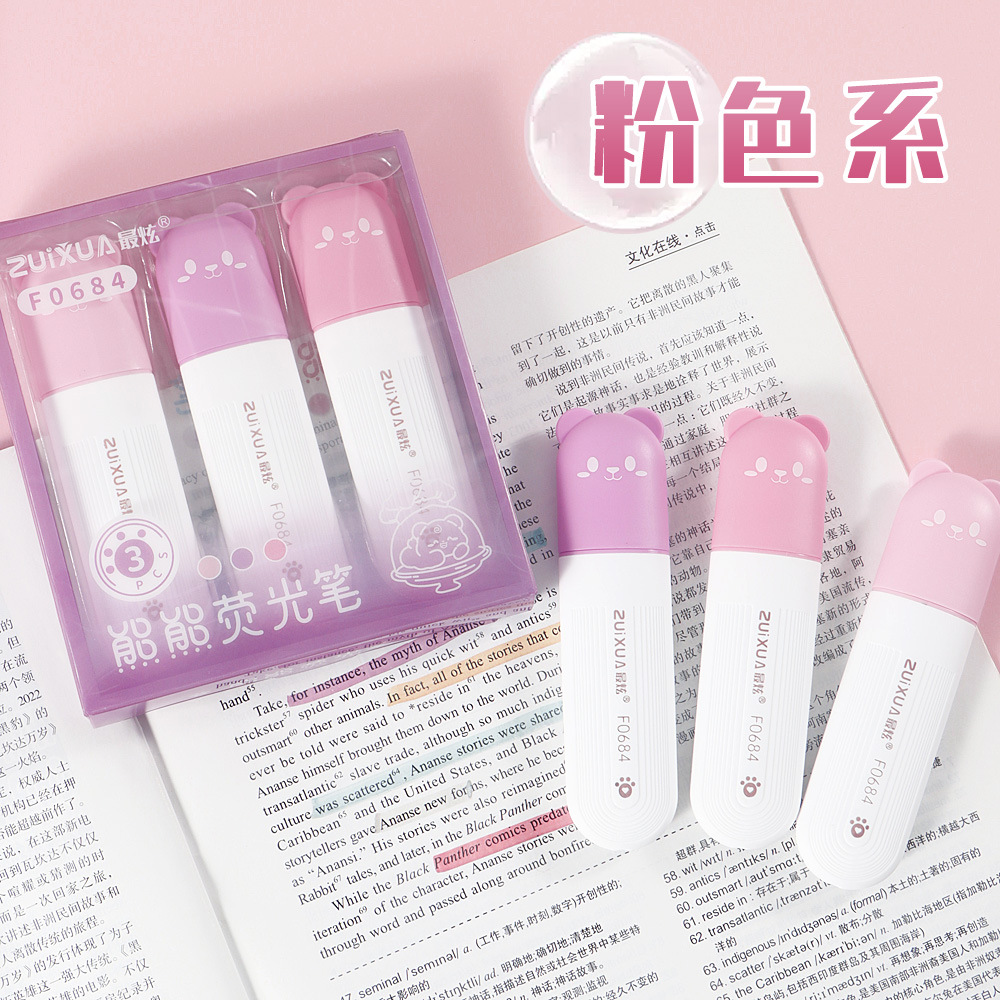 Cuchillo puntero de resaltador de color de ojos estudiantes puntero de resaltador de dibujos animados para niños cuentas de mano puntero de graffiti set puntero de resaltador