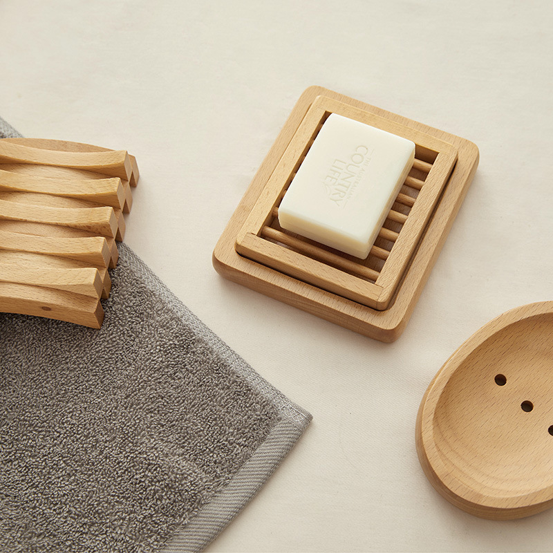 Soporte de jabón de madera baño baño creativo bandeja de jabón doméstico sin agujeros caja de jabón drenable al por mayor