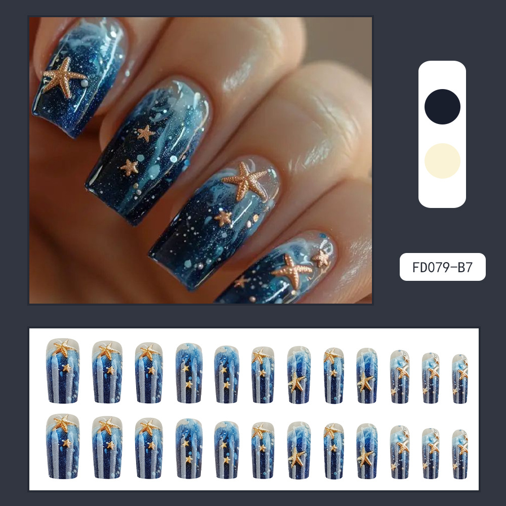 Uñas postizas 3D estéreo blanqueadoras, muy vendidas, piezas de arte de uñas portátiles transfronterizas, pegatinas de uñas sencillas con un toque de alta gama, venta al por mayor