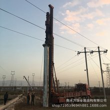 万国实体厂家供应 电力钢管杆 钢制高压电线杆 输电线路钢杆