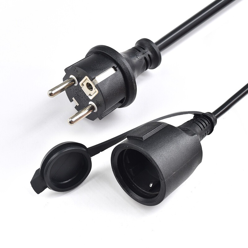 European-Style German-Style Power Cord Certified Three-Core Waterproof Power Cord Plug Three-Way European Plug European Standard American Standard