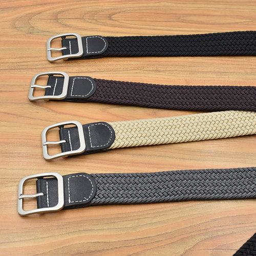 Hong Kong style simple canvas belt men's Korean version trendy fashion retro ins casual student woven elastic belt