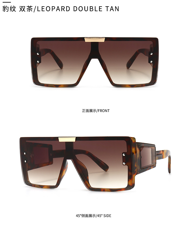 Tide Retro Oversized Frame Sunglasses Wide Leg Sunglasses Male display picture 4