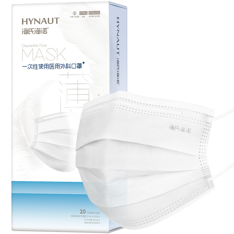 Máscaras quirúrgicas médicas de Heisenuo, máscaras médicas desechables de tres capas de protección de montaje independiente, máscaras médicas desechables al por mayor image 10