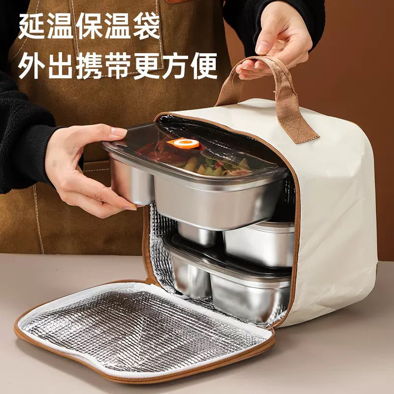 厂家直供 不锈钢餐盘分格防摔上班族午餐盒密封套装送饭饭盒跨境|undefined