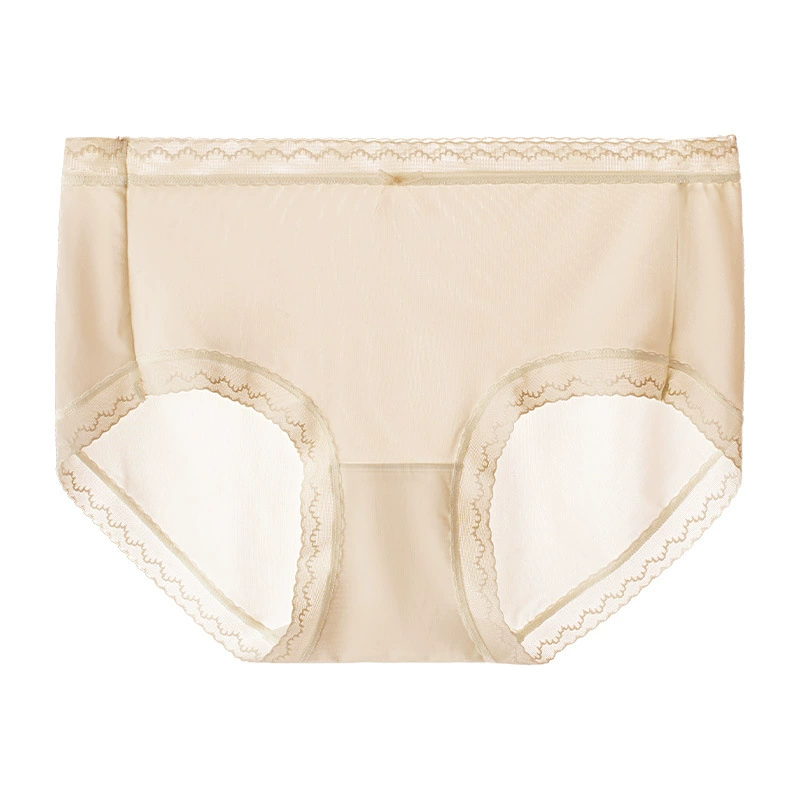 贝思克 Fresh antibacterial silk pants, breathable comfortable lace trousers, mid rise