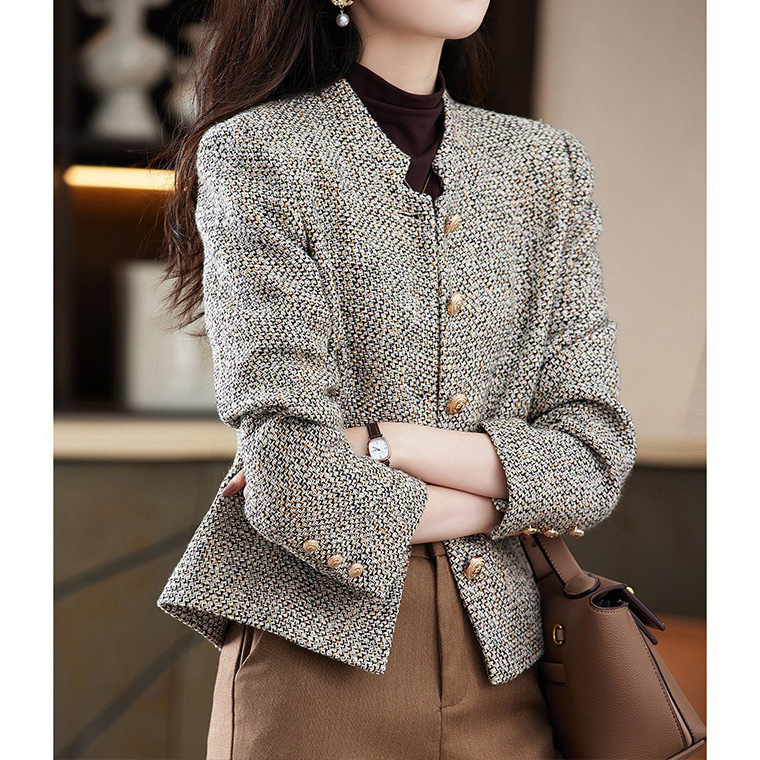High-End Chanel-Style Women's Tweed Jacket, Short Style, Autumn 2026 Spring Fashion Women's Top
