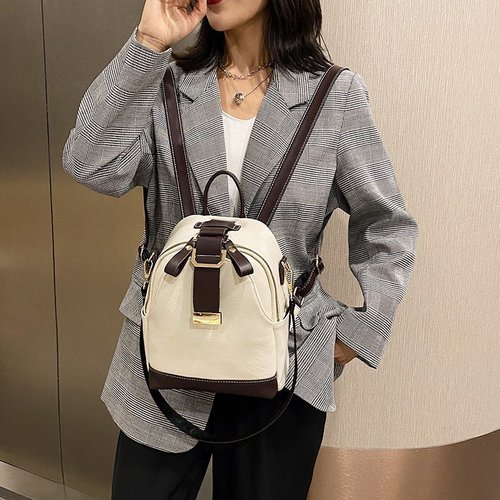 Backpack Women's Small Bag  New Trendy and Versatile College Style Student School Bag Casual Fashion Women's Soft Leather Backpack