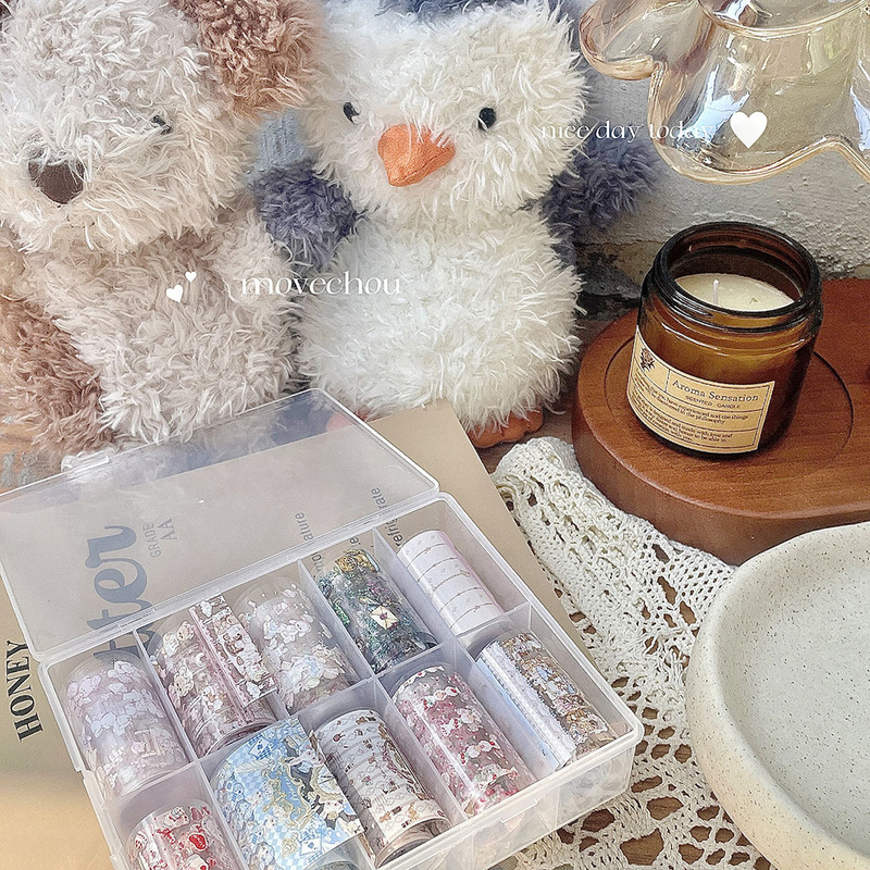 Korean Style Ins Hand-Painted Rococo Style Manicure Transfer Paper Retro Rabbit Girl Art Elements Cute and Practical