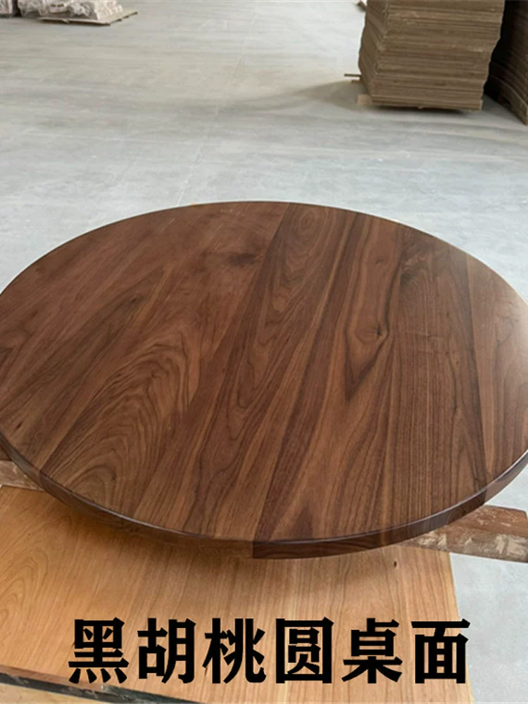Круглая столешница из цельного дерева, черный орех, коммерческая древесина, круглая столешница из цельного дерева, простой современный круглый стол, небольшой бытовой круглый стол из бревенчатой ​​деревянной столешницы