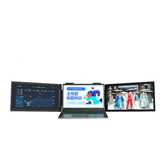 Cross-border 14-inch dual-screen portable display line dual-screen three-screen notebook extended screen computer sub-screen