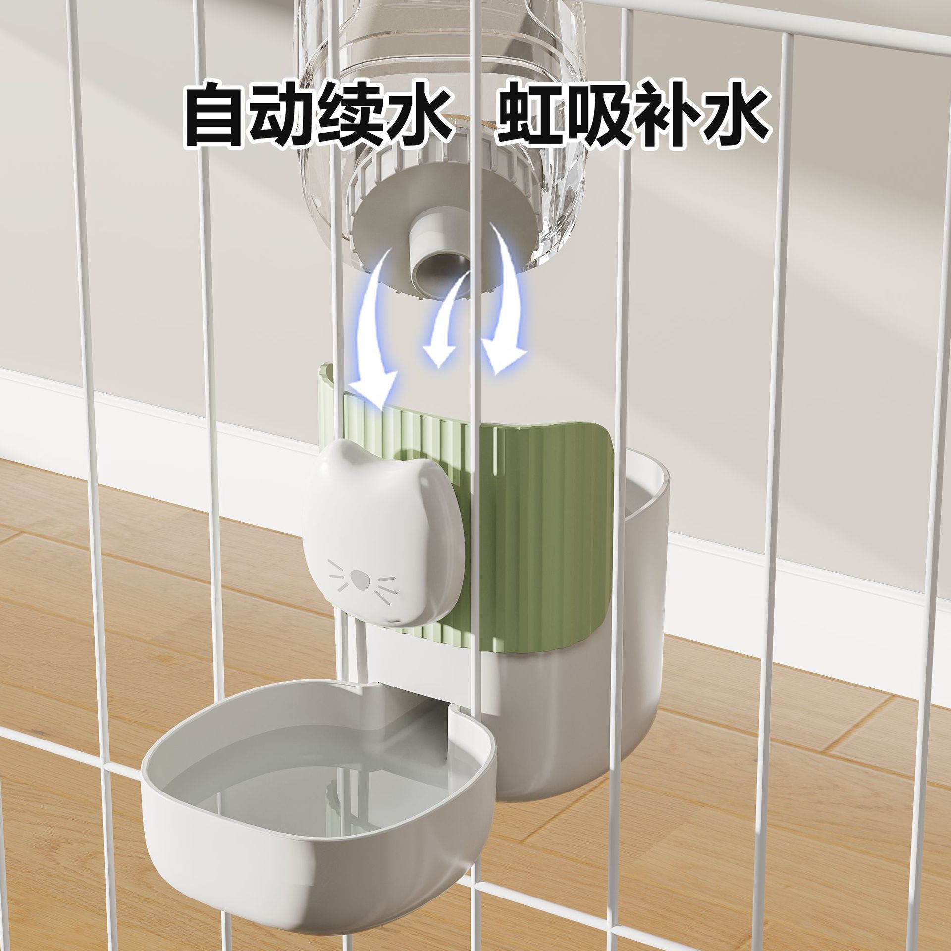 Bebederos automáticos colgantes para mascotas, comederos automáticos de gran capacidad para gatos, jaulas para perros, cuencos para gatos, cuencos para perros