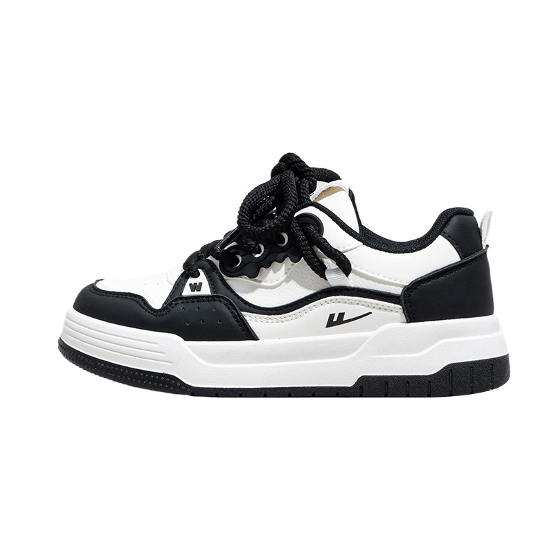 Zapatillas versátiles de moda con diseño moderno en blanco y negro, suela gruesa, zapatos para estudiantes, transpirables para todas las estaciones, zapatos casuales para mujer