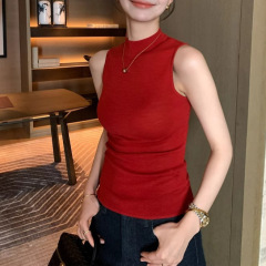 Maven Lin 优雅气质|软糯透气半高领吊带背心女简约修身