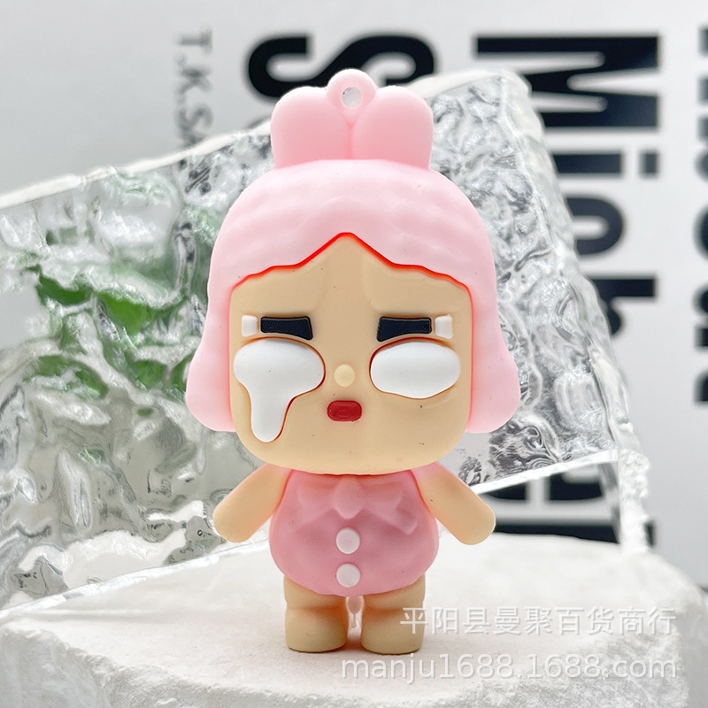 卡通拉布布钥匙扣公仔盲盒挂件跨境labubu迷你手机小挂件拉布布配|undefined