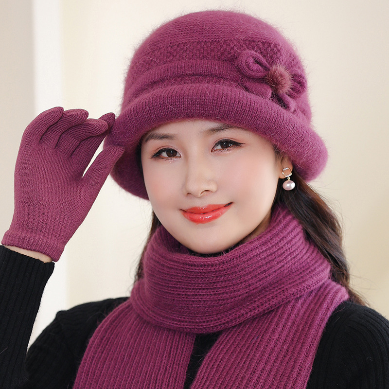Demi-season elite fashionable elegant solid color keep warm knitted…