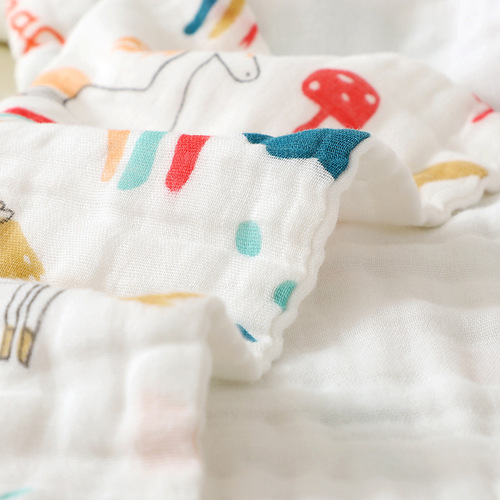 Saliva high-density six-layer gauze pure cotton square towel baby soft absorbent face towel small towel wholesale