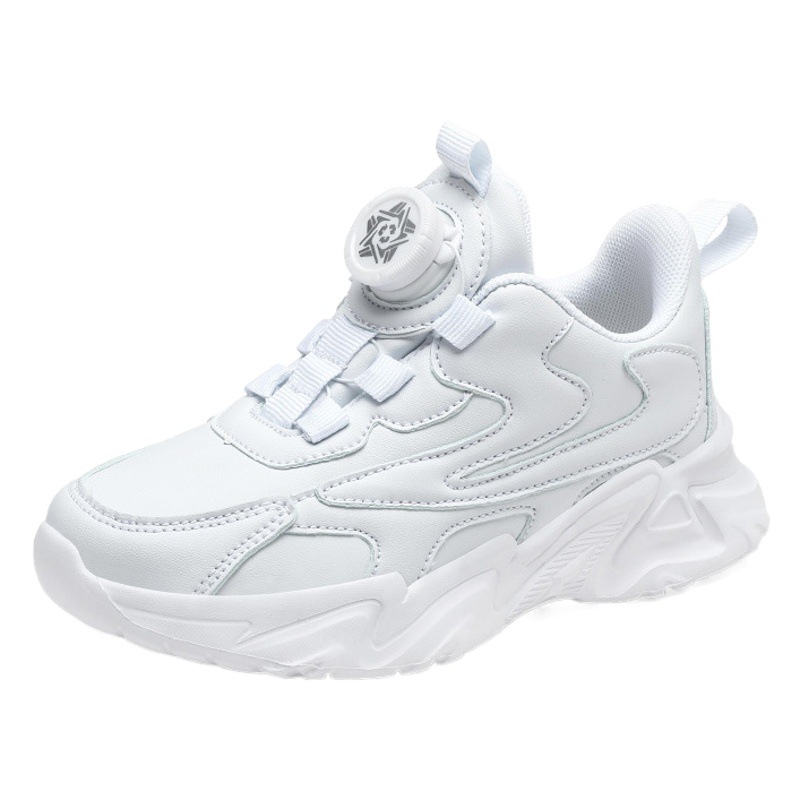 Zapatillas de deporte para niños transfronterizas de cuero para niños talla 26-40 zapatos de campus Los zapatos blancos muestran los zapatos para niños netos de las niñas