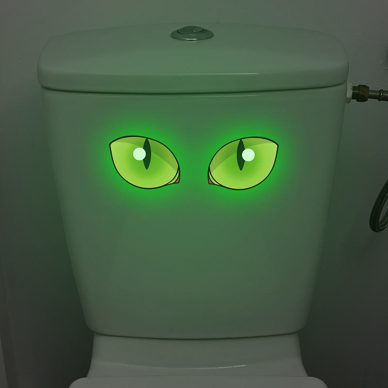 ACCYG013 creative luminous eyes bathroom toilet stickers home wall waterproof wall stickers decoration