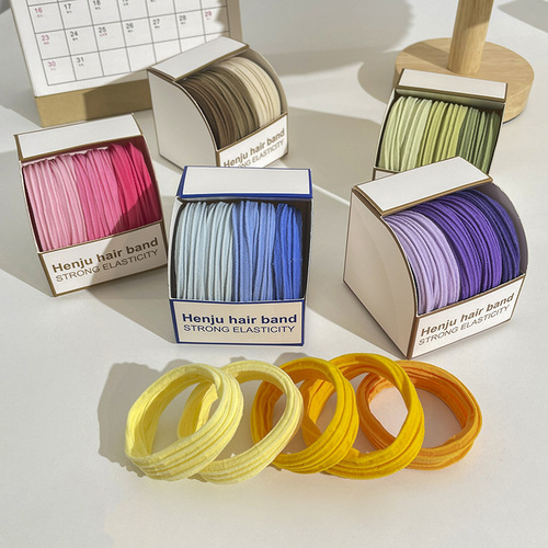 Hair tie in korean candy color, suitable for women, summer high elasticity hair tie that does not damage hair, new hair tie for 