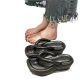 Summer Thick-soled Flip-flops Women's Outer Wear High-end Sense 2024 New High-rise Slippers Non-slip Eva Flip-flops for Women