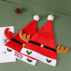 Cross-border belt buckle Christmas hat, red deer antler Christmas hat, Christmas Eve cartoon party decoration hat