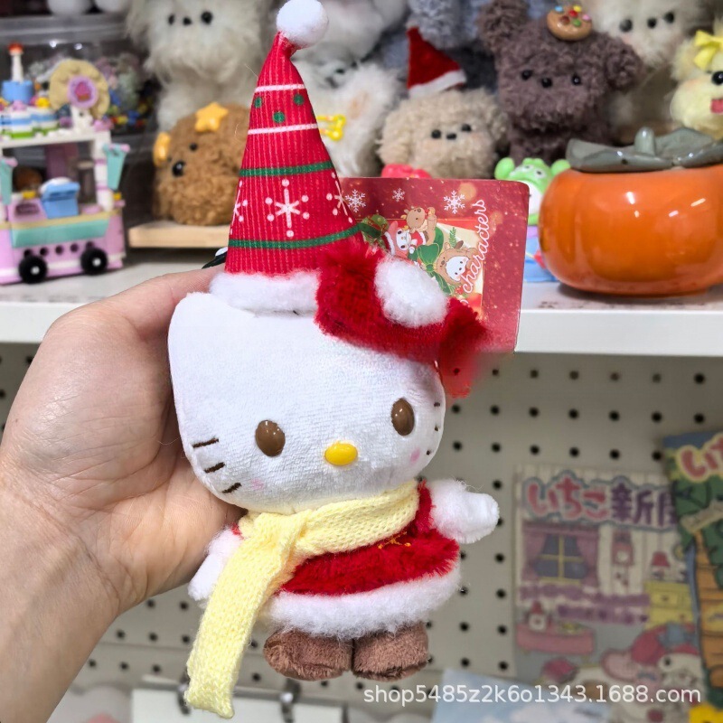 黑色草帽kitty帽宝宝挂件爱心扣公仔玩偶可爱赫本风挂饰钥匙扣|undefined