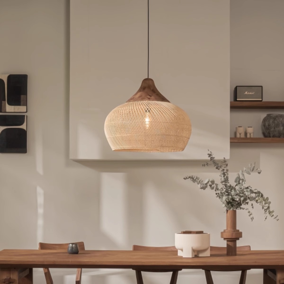 Lámpara de restaurante de estilo medieval de estilo retrógrado japonés sala de té Zen sala de estar bar lámpara de mesa de caña