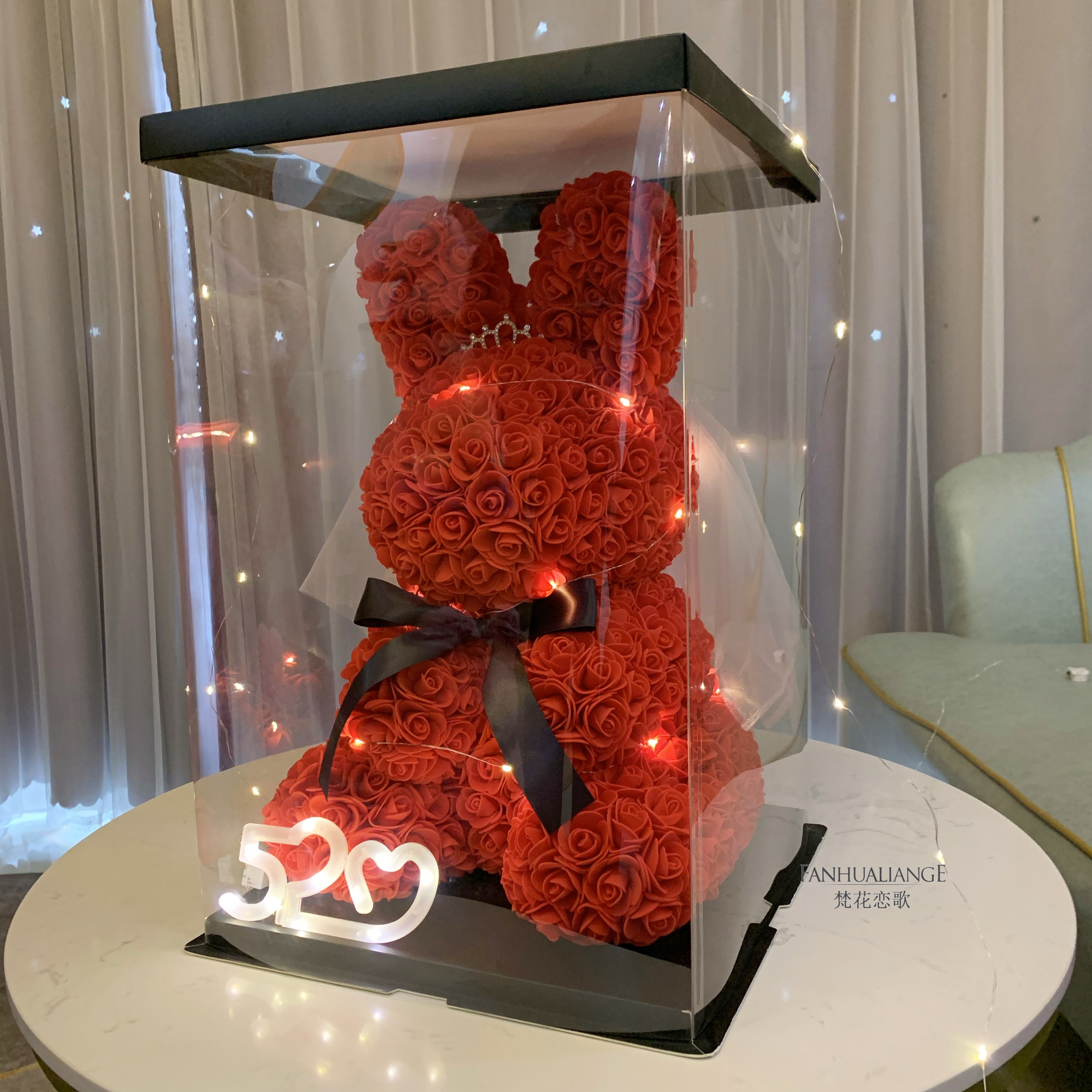 Unicornio flor inmortal rosa ramo caja de regalo de regalo para el día de San Valentín para la novia esposa y amiga