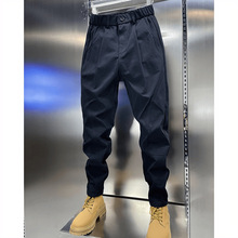 同款尚品男士秋冬季2024新款宽松休闲裤保暖拼接老爹哈伦裤潮牌工