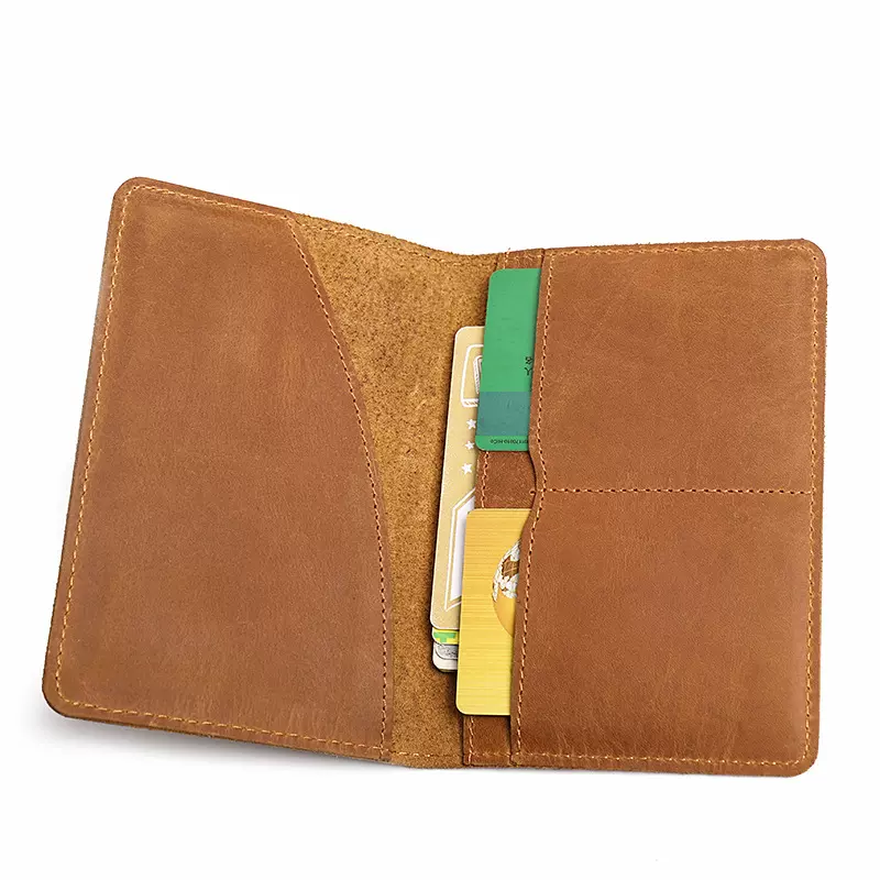 真皮男女国外出差旅行护照包疯马皮通行证件包牛皮卡包机票收纳包