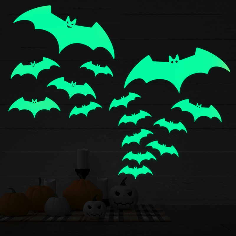 ハロウィーンコウモリ夜光ステッカー漫画壁ステッカー外国貿易祭りお化け屋敷ホーム装飾壁面蛍光ステッカー|undefined