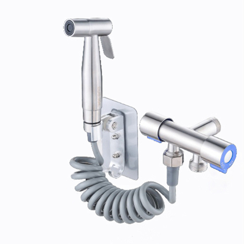 Toilet spray gun flushing device, one inlet and two outlets Angle valve, telescopic water pipe hose, bathroom feminine washing nozzle, faucet full figure