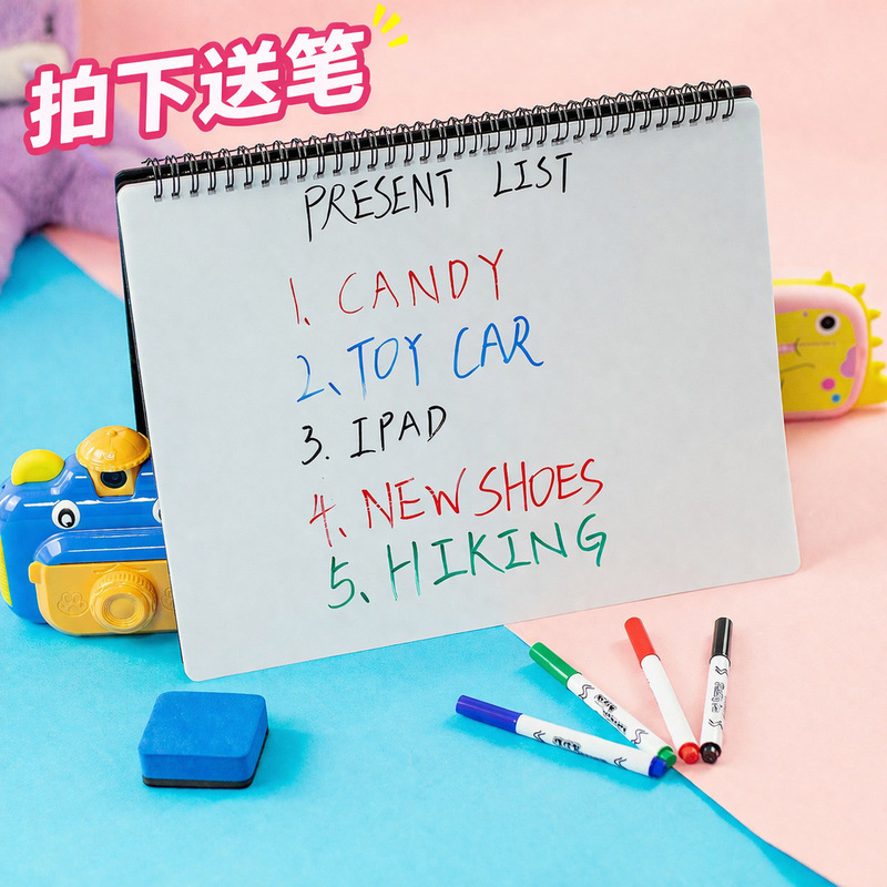 Erasable A4 Whiteboard Notepad, Portable Draft Pad, Writing Board, Desktop Memo Pad, Can Be Erased and Written on Repeatedly