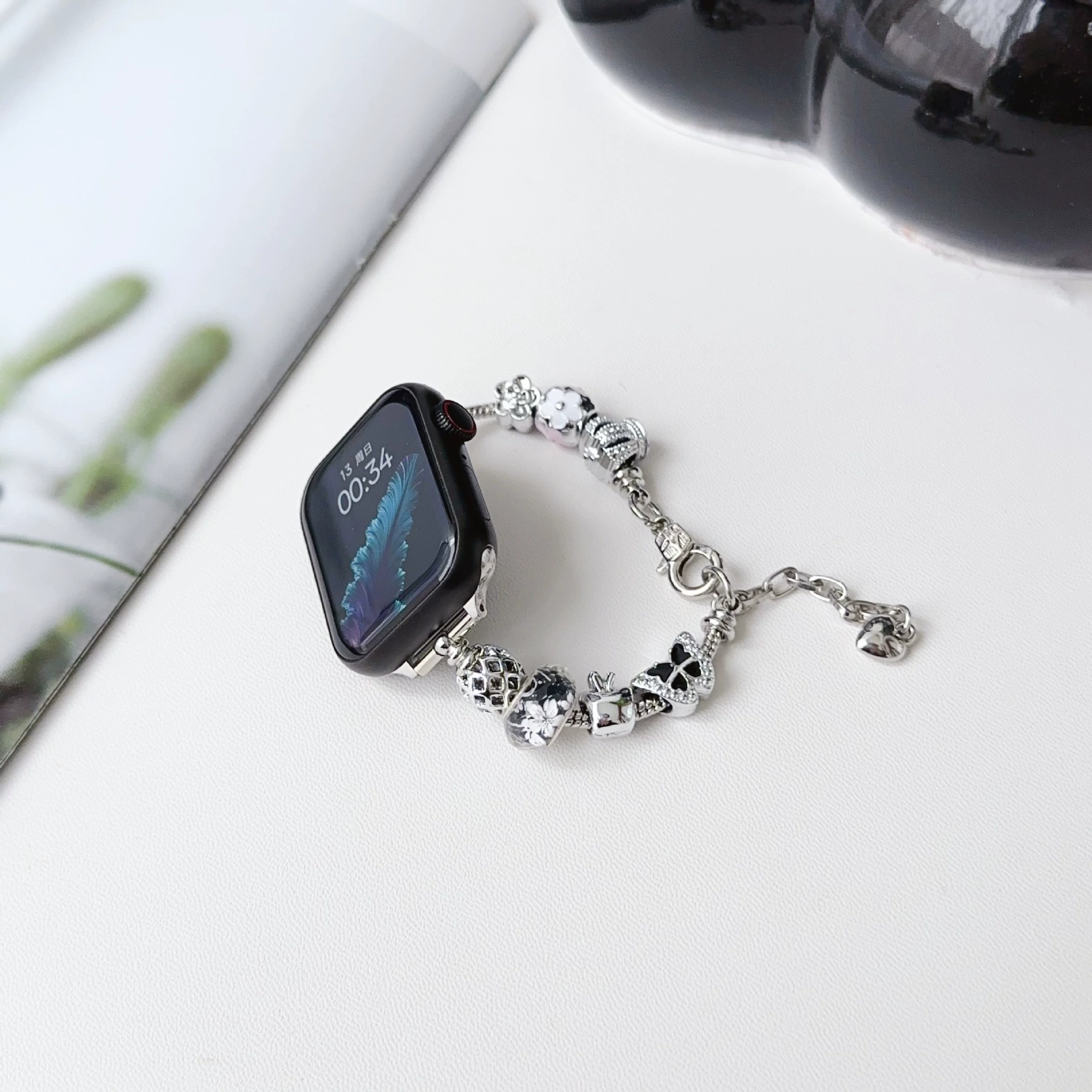 Ремешок для часов (Pandora), совместимый с Apple iWatch 1–10 и S10, регулируемая металлическая браслетная цепь, размеры 38–49 мм