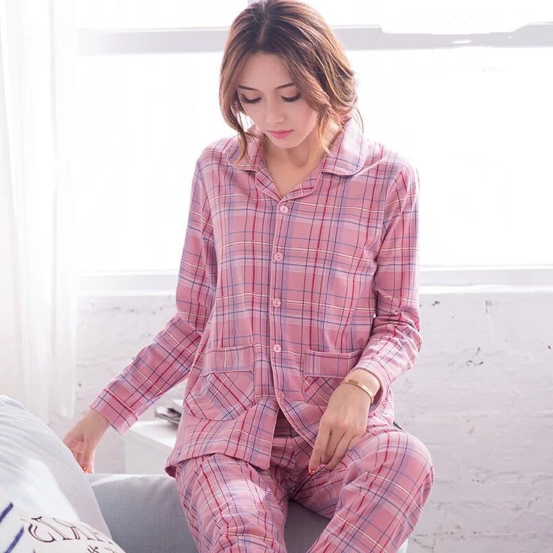 Pijamas de hombre primavera y otoño 100% algodón ropa de abrigo de manga larga más tamaño juventud Otoño e Invierno traje de algodón para el hogar