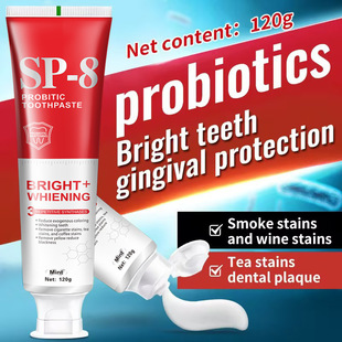 Cross-Border Unlabeled Sp-8 Toothpaste Probiotics, Whitening, Deep Cleaning, Removing Tobacco Stains, Freshening Breath, Protecting Gums 120g