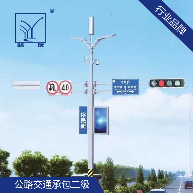 供应道路交通信号杆八角圆锥信号灯杆长臂悬臂式交通红绿灯标志杆