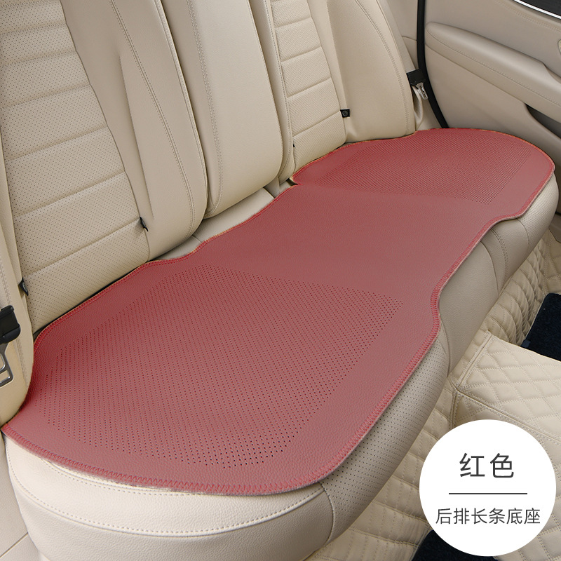 Cushion Summer Universal – Universal Seat cushion, seat cover - volcanic-red-rear-row-long-base-full-hole-lychee-leather