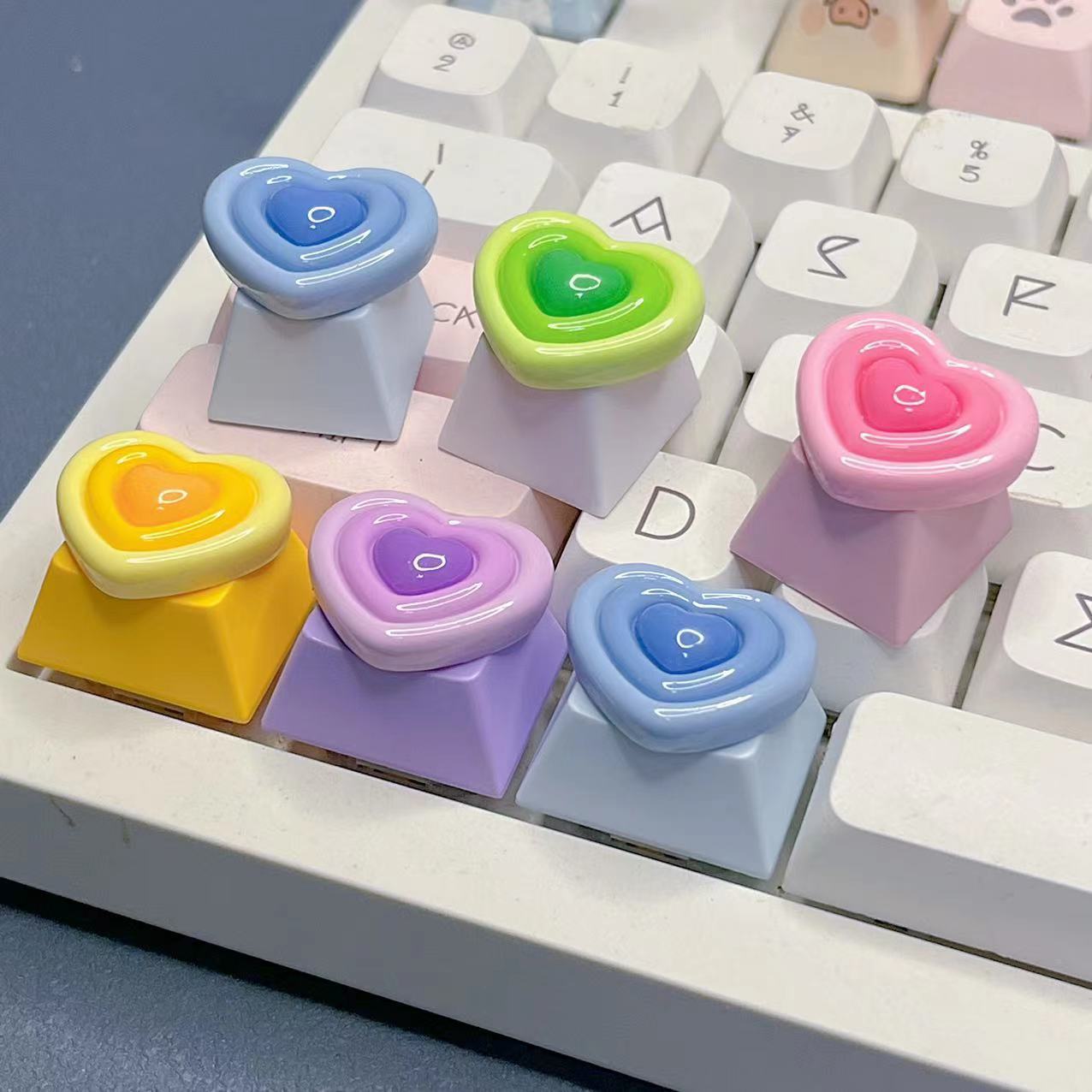 Key Color Alt Keycap Mechanical Trc1 Keycap 25 Supplementary Keyboard Heart-Shaped Love L Translucent Other Magnetic Axis