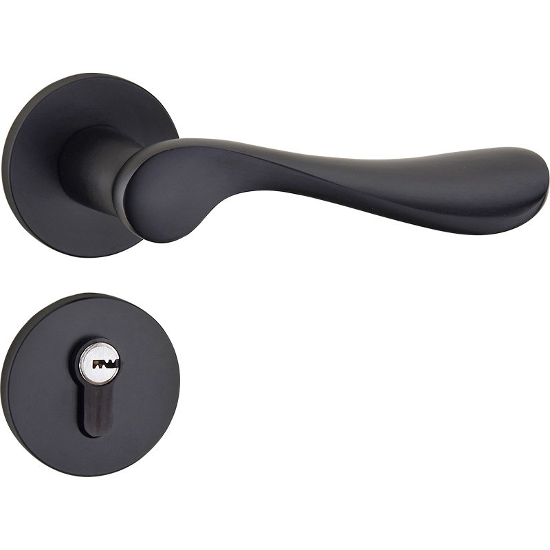 Split hogar negro cerradura de la puerta estilo europeo interior mudo manija puerta conjunto dormitorio madera maciza cerradura de la puerta Universal