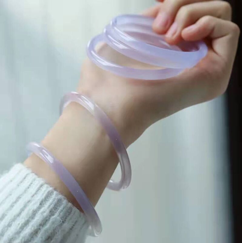 Wholesale High Ice Violet Chalcedony Bracelet Lavender Agate Women Beauty Jingle Bracelet Jewelry Gift