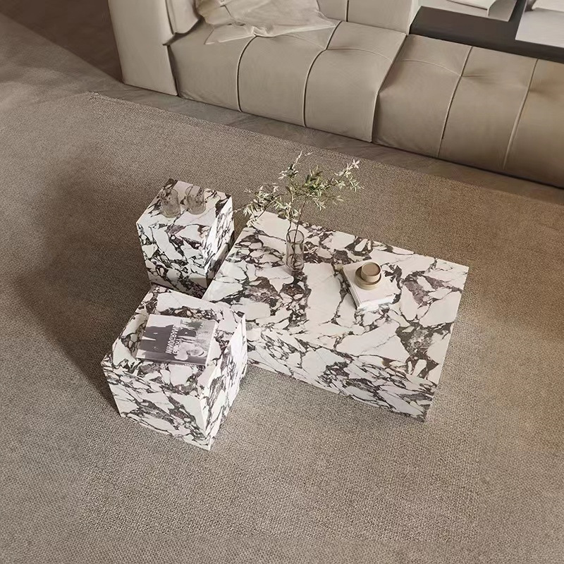 Roca personalizada Placa de café Mesa salón casa pequeño apartamento online diseñador recomendar cuadrado té esquina combinación