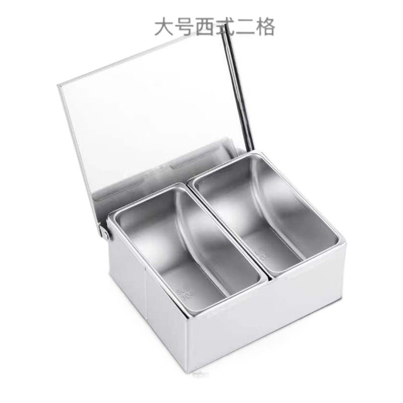 Caja de condimentos de acero inoxidable 304 caja de condimentos de cocina con tapa de cocina multi-sabor rejilla dos tres cuatro cinco seis rejilla ESTILO OCCIDENTAL