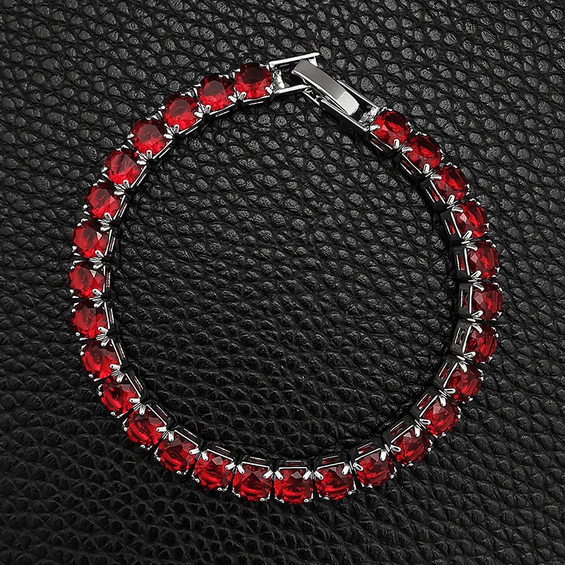 Hip Hop Tennis Armband Handstück Mehrfarbiges Zirkon Armband Damen Volldiamant Nicht verblassend S5787_voghion.com