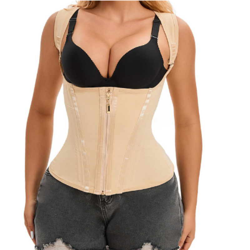 Cross-border nuevo tipo de cremallera exterior tipo de hebilla interior damas cuerpo de belleza cinturón de cintura cinturón de hombro amplio chaleco de cintura de cintura