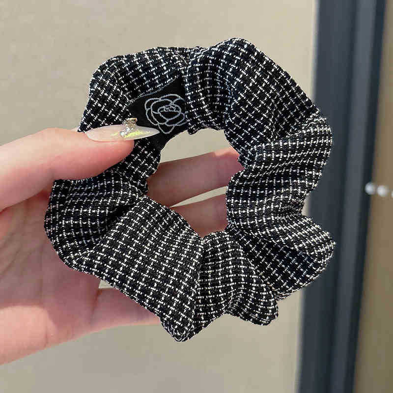 Lazo para el cabello de intestino grueso de encaje de alta calidad de Corea para mujer, banda elástica y duradera, bufanda cuadrada de todo fósforo, cuerda para la cabeza, accesorios para el cabello