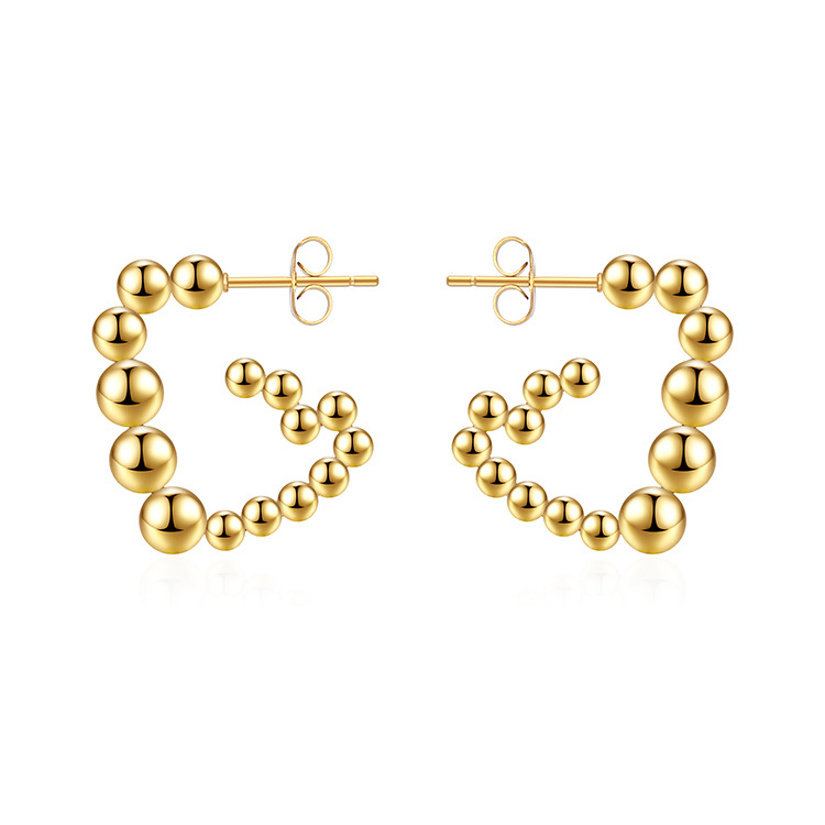 Nuevo triángulo de cuentas transfronterizas personalidad exquisita pendientes de oro de 18 quilates de moda fría estilo de alta sensación pendientes