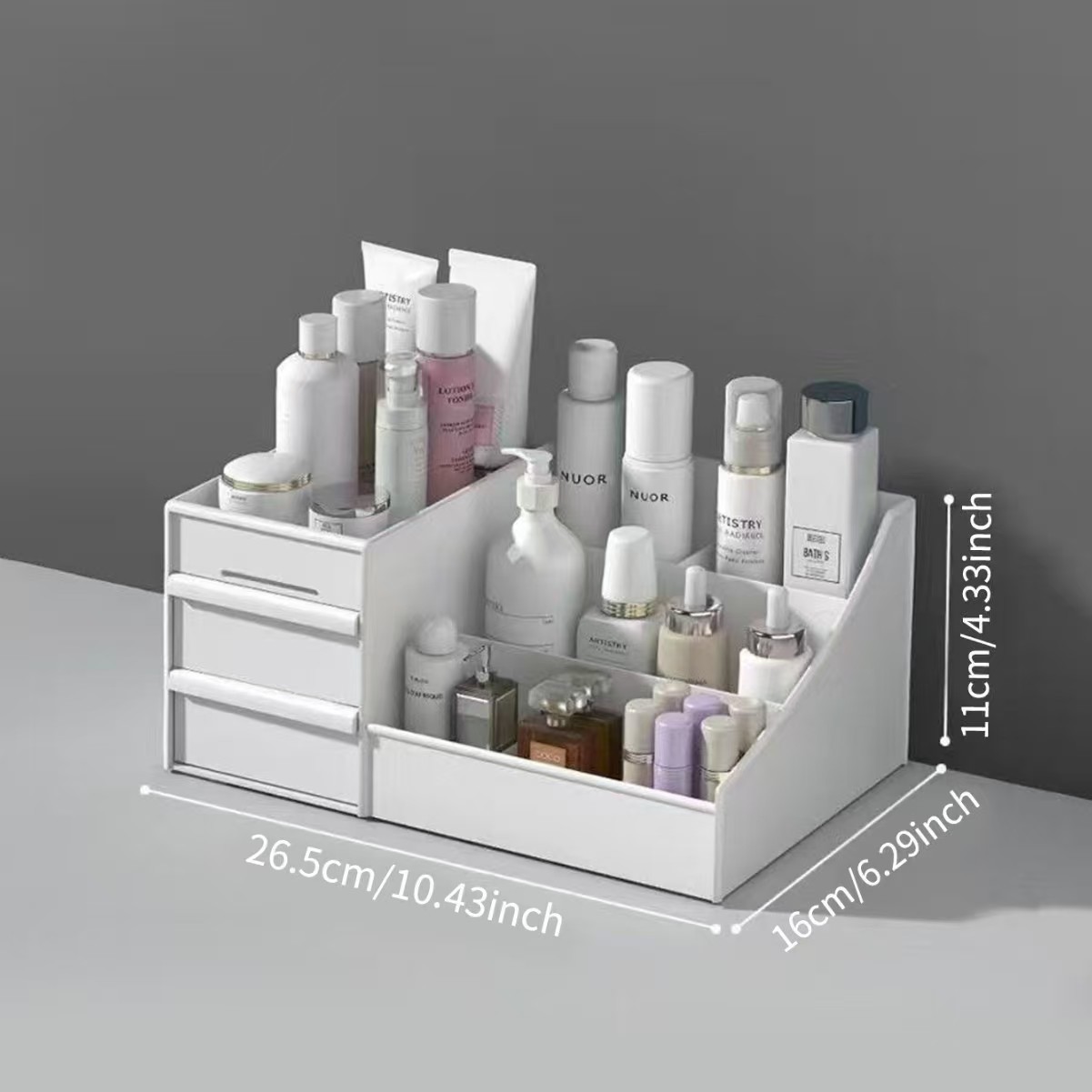 Ivory white [desktop cosmetics storage box] boxed